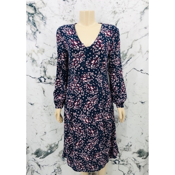 C012 Boden Easy Midi Dress - Navy Autumnal Leaves - Picture 5 of 11